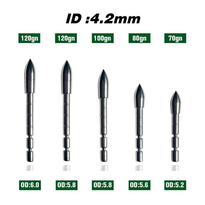 .165"(4.2mm) ID Arrows Glue In 100/120 Grains Break Off Stainless